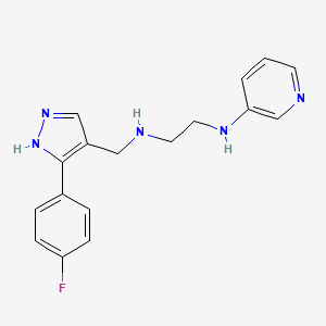 molecular formula C17H18FN5 B5903893 N-[[5-(4-fluorophenyl)-1H-pyrazol-4-yl]methyl]-N'-pyridin-3-ylethane-1,2-diamine 