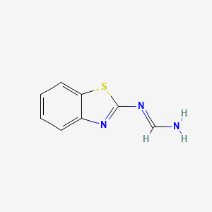 molecular formula C8H7N3S B590393 N'-(1,3-benzothiazol-2-yl)methanimidamide CAS No. 128651-23-0