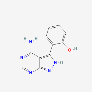molecular formula C11H9N5O B590394 2-(4-amino-1H-pyrazolo[3,4-d]pyrimidin-3-yl)phenol CAS No. 1092787-78-4