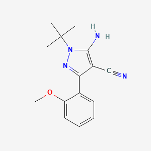 B590396 5-Amino-1-tert-butyl-3-(2-methoxyphenyl)pyrazole-4-carbonitrile CAS No. 1797987-02-0