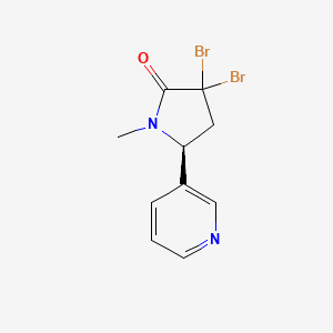 2-Pyrrolidinone, 3,3-dibromo-1-methyl-5-(3-pyridinyl)-, (S)-