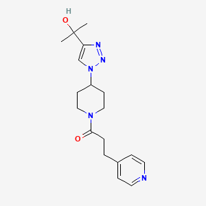 molecular formula C18H25N5O2 B5904187 1-[4-[4-(2-Hydroxypropan-2-yl)triazol-1-yl]piperidin-1-yl]-3-pyridin-4-ylpropan-1-one 