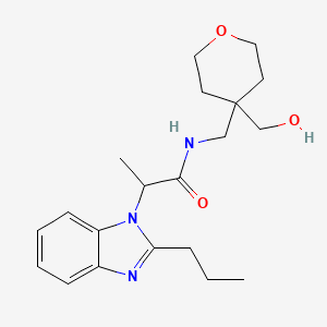 molecular formula C20H29N3O3 B5904245 N-[[4-(hydroxymethyl)oxan-4-yl]methyl]-2-(2-propylbenzimidazol-1-yl)propanamide 