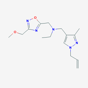 molecular formula C15H23N5O2 B5904253 N-[(1-allyl-3-methyl-1H-pyrazol-4-yl)methyl]-N-{[3-(methoxymethyl)-1,2,4-oxadiazol-5-yl]methyl}ethanamine 