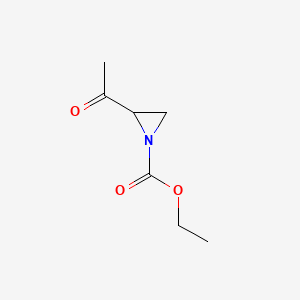 molecular formula C7H11NO3 B590432 Ethyl 2-acetylaziridine-1-carboxylate CAS No. 134668-37-4
