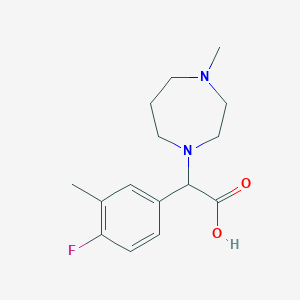 molecular formula C15H21FN2O2 B5904676 2-(4-Fluoro-3-methylphenyl)-2-(4-methyl-1,4-diazepan-1-yl)acetic acid 