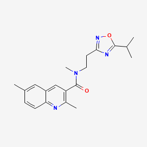 molecular formula C20H24N4O2 B5904827 N,2,6-trimethyl-N-[2-(5-propan-2-yl-1,2,4-oxadiazol-3-yl)ethyl]quinoline-3-carboxamide 