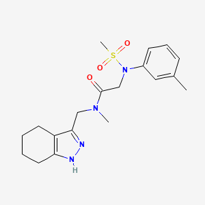 molecular formula C19H26N4O3S B5904843 N-methyl-2-(3-methyl-N-methylsulfonylanilino)-N-(4,5,6,7-tetrahydro-1H-indazol-3-ylmethyl)acetamide 