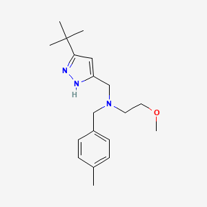 molecular formula C19H29N3O B5905079 N-[(3-tert-butyl-1H-pyrazol-5-yl)methyl]-2-methoxy-N-[(4-methylphenyl)methyl]ethanamine 