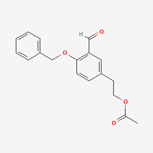 molecular formula C18H18O4 B590518 2-(3-formyl-4-phenylmethoxyphenyl)ethyl acetate CAS No. 1237517-66-6