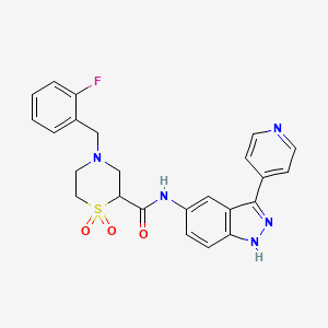 4-[(2-fluorophenyl)methyl]-1,1-dioxo-N-(3-pyridin-4-yl-1H-indazol-5-yl)-1,4-thiazinane-2-carboxamide