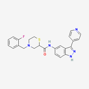 molecular formula C24H22FN5OS B590535 4-[(2-Fluorophenyl)methyl]-N-(3-pyridin-4-yl-1H-indazol-5-yl)thiomorpholine-2-carboxamide CAS No. 1361482-20-3