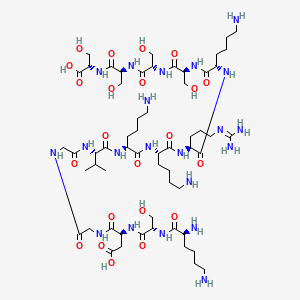 molecular formula C58H107N21O22 B590554 H-Lys-ser-asp-gly-gly-val-lys-lys-arg-lys-ser-ser-ser-ser-OH CAS No. 139143-29-6