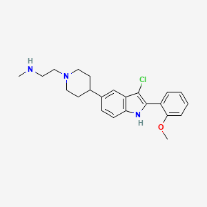 2-[4-[3-chloro-2-(2-methoxyphenyl)-1H-indol-5-yl]piperidin-1-yl]-N-methylethanamine
