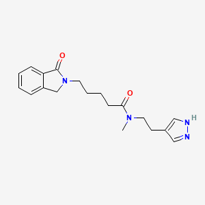 molecular formula C19H24N4O2 B5905793 N-methyl-5-(3-oxo-1H-isoindol-2-yl)-N-[2-(1H-pyrazol-4-yl)ethyl]pentanamide 