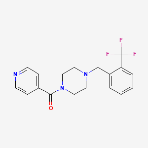 molecular formula C18H18F3N3O B5905933 Pyridin-4-yl-[4-[[2-(trifluoromethyl)phenyl]methyl]piperazin-1-yl]methanone 