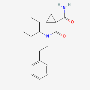 molecular formula C18H26N2O2 B5905954 N~1~-(1-ethylpropyl)-N~1~-(2-phenylethyl)cyclopropane-1,1-dicarboxamide 