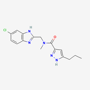 molecular formula C16H18ClN5O B5906023 N-[(6-chloro-1H-benzimidazol-2-yl)methyl]-N-methyl-5-propyl-1H-pyrazole-3-carboxamide 