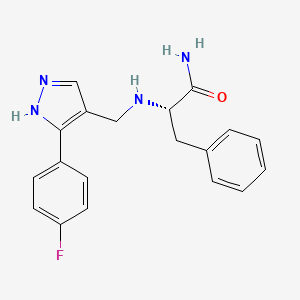 molecular formula C19H19FN4O B5906096 (2S)-2-[[5-(4-fluorophenyl)-1H-pyrazol-4-yl]methylamino]-3-phenylpropanamide 