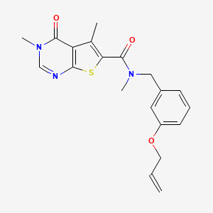 molecular formula C20H21N3O3S B5906452 N-[3-(allyloxy)benzyl]-N,3,5-trimethyl-4-oxo-3,4-dihydrothieno[2,3-d]pyrimidine-6-carboxamide 