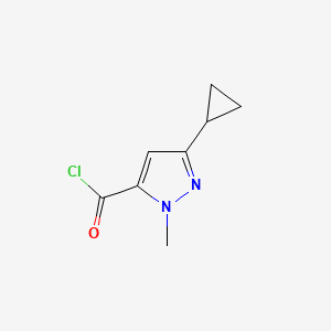 molecular formula C8H9ClN2O B590659 3-Cyclopropyl-1-methyl-1h-pyrazole-5-carbonyl chloride CAS No. 136283-92-6
