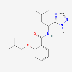 molecular formula C19H26N4O2 B5906617 N-[3-methyl-1-(1-methyl-1H-1,2,4-triazol-5-yl)butyl]-2-[(2-methylprop-2-en-1-yl)oxy]benzamide 