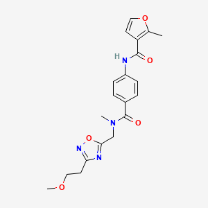 molecular formula C20H22N4O5 B5906680 N-(4-{[{[3-(2-methoxyethyl)-1,2,4-oxadiazol-5-yl]methyl}(methyl)amino]carbonyl}phenyl)-2-methyl-3-furamide 