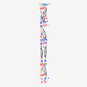 molecular formula C34H22CuN10Na2O15S2+2 B590671 Cuprate(2-), (4-((2,4-dihydroxy-3-((4-nitrophenyl)azo)-5-((4-((4-nitro-2-sulfophenyl)amino)p henyl)azo)phenyl)azo)-3-hydroxy-7-nitro-1-naphthalenesulfonato(4-))-, disodium CAS No. 129212-10-8
