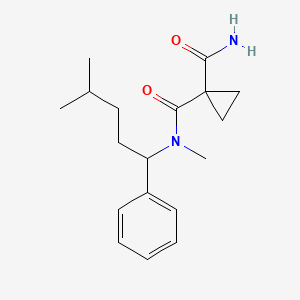 molecular formula C18H26N2O2 B5906759 N~1~-methyl-N~1~-(4-methyl-1-phenylpentyl)cyclopropane-1,1-dicarboxamide 