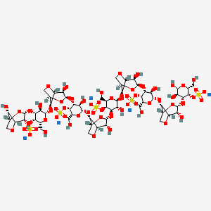 molecular formula C60H87Na5O61S5 B590681 Neocarrabiose4 1,3,5,7,9-penta-O-sulphate (NA+) CAS No. 133628-75-8