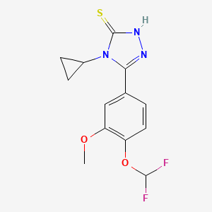 molecular formula C13H13F2N3O2S B5906886 4-CYCLOPROPYL-5-[4-(DIFLUOROMETHOXY)-3-METHOXYPHENYL]-4H-1,2,4-TRIAZOL-3-YLHYDROSULFIDE 