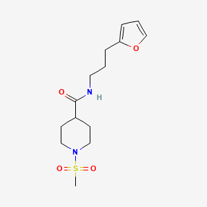 molecular formula C14H22N2O4S B5907062 N-[3-(FURAN-2-YL)PROPYL]-1-METHANESULFONYLPIPERIDINE-4-CARBOXAMIDE 