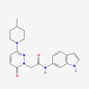 molecular formula C20H23N5O2 B5907294 N-(1H-indol-6-yl)-2-(3-(4-methylpiperidin-1-yl)-6-oxopyridazin-1(6H)-yl)acetamide 