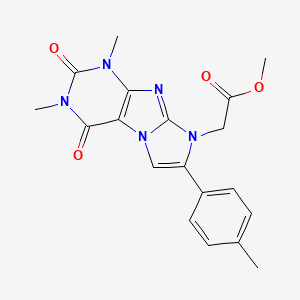 molecular formula C19H19N5O4 B5907412 METHYL 2-[1,3-DIMETHYL-7-(4-METHYLPHENYL)-2,4-DIOXO-1H,2H,3H,4H,8H-IMIDAZO[1,2-G]PURIN-8-YL]ACETATE 
