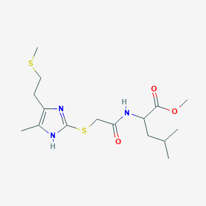 molecular formula C16H27N3O3S2 B5907471 METHYL 4-METHYL-2-[2-({4-METHYL-5-[2-(METHYLSULFANYL)ETHYL]-1H-IMIDAZOL-2-YL}SULFANYL)ACETAMIDO]PENTANOATE 