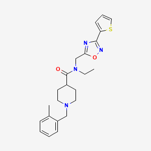 molecular formula C23H28N4O2S B5907481 N-ETHYL-1-[(2-METHYLPHENYL)METHYL]-N-{[3-(THIOPHEN-2-YL)-1,2,4-OXADIAZOL-5-YL]METHYL}PIPERIDINE-4-CARBOXAMIDE 