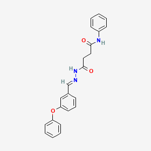 molecular formula C23H21N3O3 B5907500 N'-[(E)-(3-phenoxyphenyl)methylideneamino]-N-phenylbutanediamide 