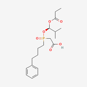 molecular formula C19H29O6P B590751 2-[[(1R)-2-methyl-1-propanoyloxypropoxy]-(4-phenylbutyl)phosphoryl]acetic acid CAS No. 128948-01-6