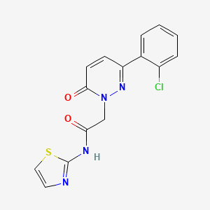 molecular formula C15H11ClN4O2S B5907521 2-[3-(2-chlorophenyl)-6-oxopyridazin-1(6H)-yl]-N-(1,3-thiazol-2-yl)acetamide 