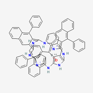 molecular formula C72H46N8OV B590753 Oxovanadium(2+);5,18,31,44-tetraphenyl-2,15,28,41,53,55-hexaza-54,56-diazanidatridecacyclo[40.10.1.13,14.116,27.129,40.04,13.06,11.017,26.019,24.030,39.032,37.043,52.045,50]hexapentaconta-1(52),3,5,7,9,11,13,16,18,20,22,24,26,29,31,33,35,37,39,42,44,46,48,50-tetracosaene CAS No. 131220-68-3