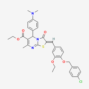 molecular formula C34H34ClN3O5S B5907556 Ethyl (2Z)-2-({4-[(4-chlorophenyl)methoxy]-3-ethoxyphenyl}methylidene)-5-[4-(dimethylamino)phenyl]-7-methyl-3-oxo-2H,3H,5H-[1,3]thiazolo[3,2-A]pyrimidine-6-carboxylate 
