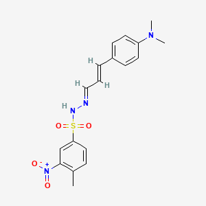 molecular formula C18H20N4O4S B5907781 N-[(E)-[(E)-3-[4-(dimethylamino)phenyl]prop-2-enylidene]amino]-4-methyl-3-nitrobenzenesulfonamide 