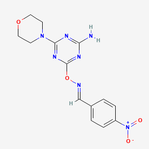 molecular formula C14H15N7O4 B5907794 4-morpholin-4-yl-6-[(E)-(4-nitrophenyl)methylideneamino]oxy-1,3,5-triazin-2-amine 