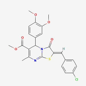 molecular formula C24H21ClN2O5S B5907837 methyl (2Z)-2-[(4-chlorophenyl)methylidene]-5-(3,4-dimethoxyphenyl)-7-methyl-3-oxo-5H-[1,3]thiazolo[3,2-a]pyrimidine-6-carboxylate 