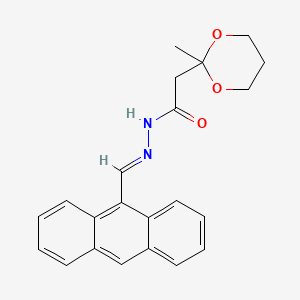 molecular formula C22H22N2O3 B5907867 N'-[(E)-anthracen-9-ylmethylidene]-2-(2-methyl-1,3-dioxan-2-yl)acetohydrazide 