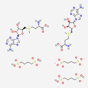 molecular formula C23H41N6O17S5- B590789 [(3S)-3-amino-3-carboxypropyl]-[[(2S,3S,4R,5R)-5-(6-aminopurin-9-yl)-3,4-dihydroxyoxolan-2-yl]methyl]-methylsulfanium;butane-1,4-disulfonate;butane-1,4-disulfonic acid CAS No. 101020-79-5