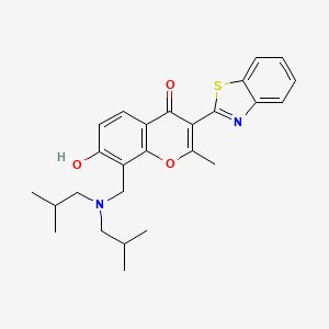 molecular formula C26H30N2O3S B5907984 3-(1,3-BENZOTHIAZOL-2-YL)-8-((DIISOBUTYLAMINO)ME)-7-HO-2-METHYL-4H-CHROMEN-4-ONE 