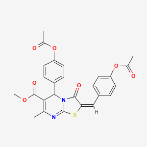 molecular formula C26H22N2O7S B5907990 methyl (2E)-5-(4-acetyloxyphenyl)-2-[(4-acetyloxyphenyl)methylidene]-7-methyl-3-oxo-5H-[1,3]thiazolo[3,2-a]pyrimidine-6-carboxylate 