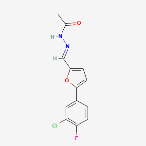 molecular formula C13H10ClFN2O2 B5908034 N'-{(E)-[5-(3-chloro-4-fluorophenyl)furan-2-yl]methylidene}acetohydrazide 