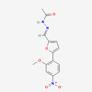 molecular formula C14H13N3O5 B5908067 N'-{(E)-[5-(2-methoxy-4-nitrophenyl)furan-2-yl]methylidene}acetohydrazide 